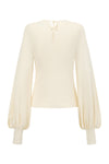 SWAYING/KNIT profile cuffed long-sleeved slim fit pullover SW24RE1T07 tooth white PS11